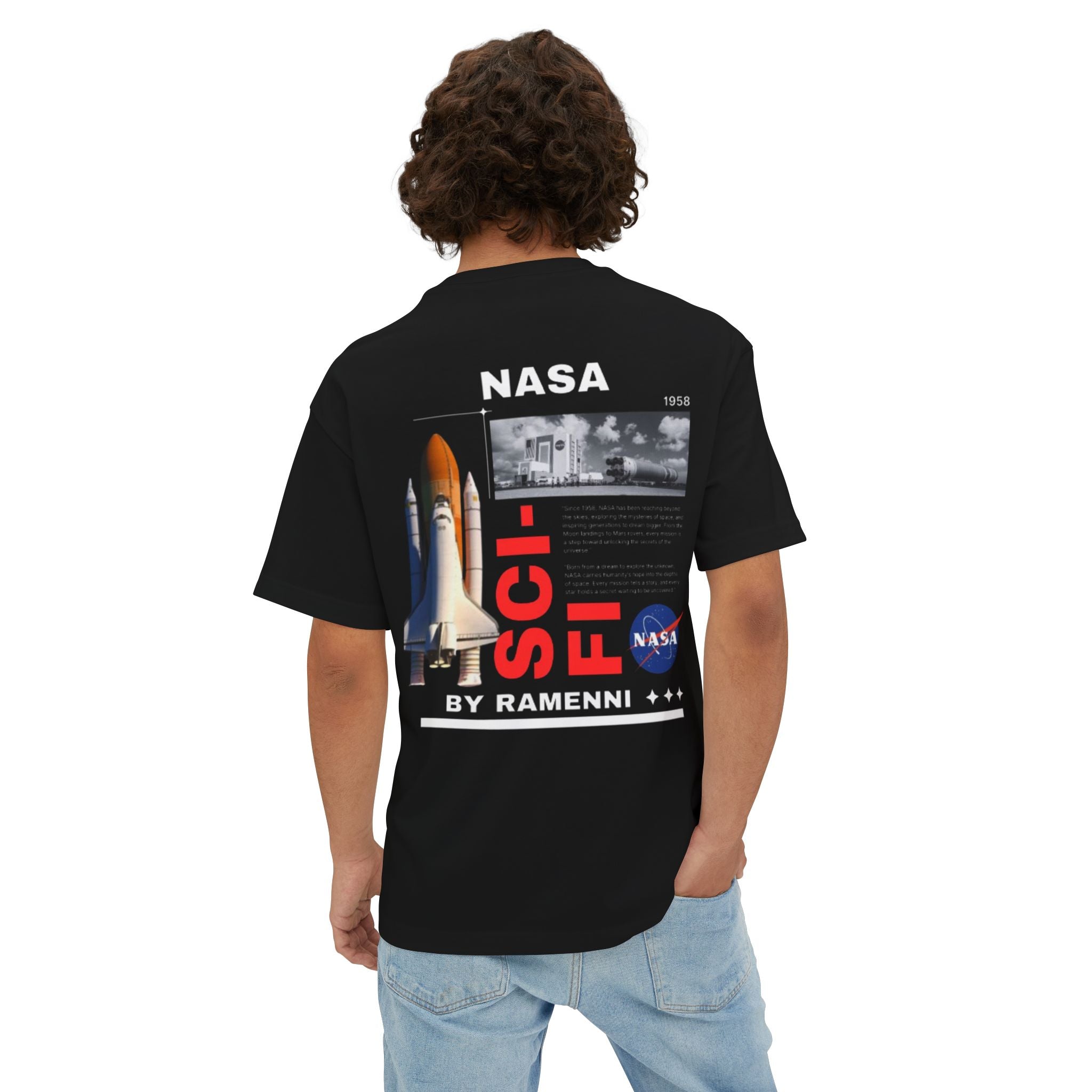 NASA Sci-Fi Graphic T-Shirt, Oversized