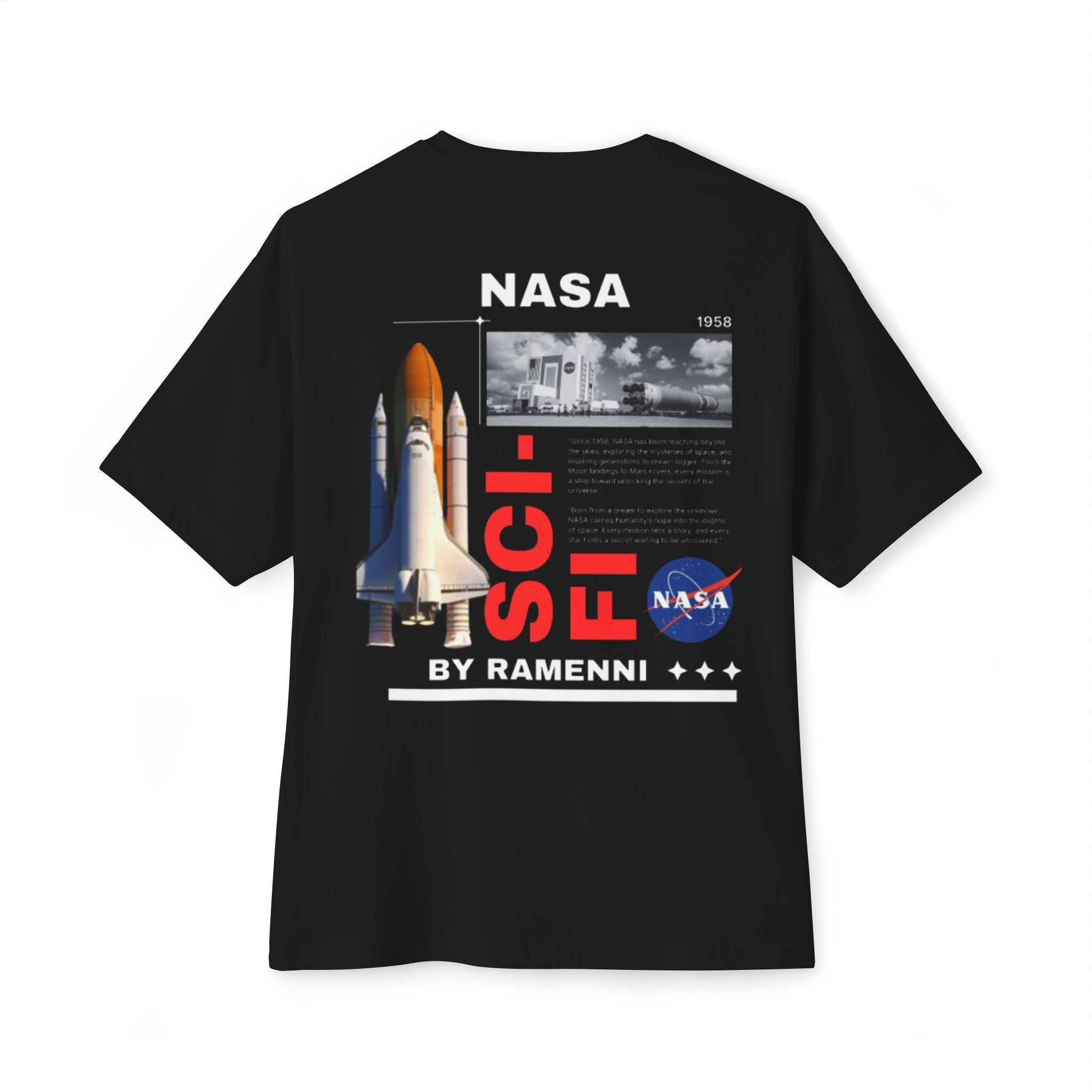 NASA Sci-Fi Graphic T-Shirt, Oversized