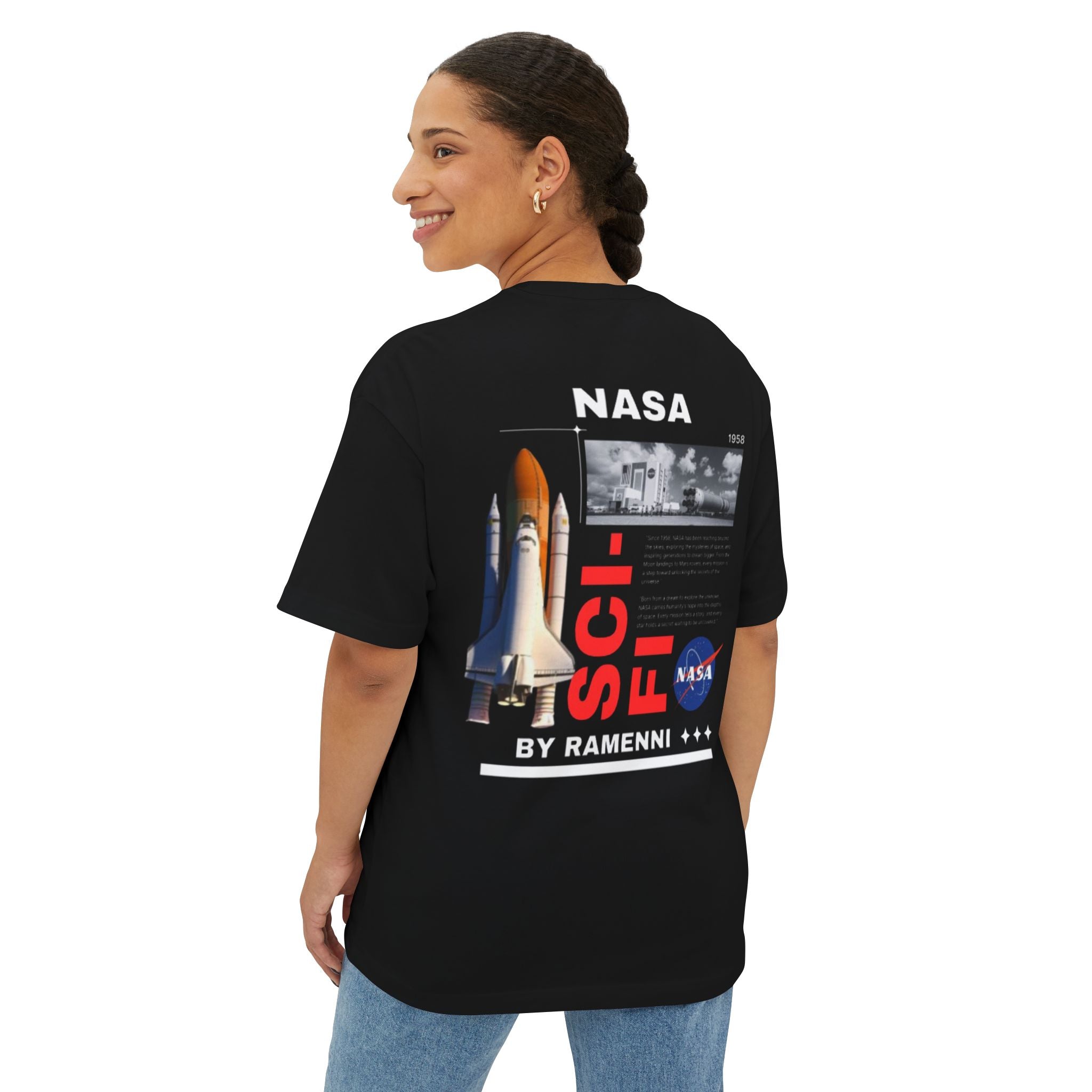 NASA Sci-Fi Graphic T-Shirt, Oversized